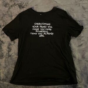 Forever 21 Black T-Shirt with White Text